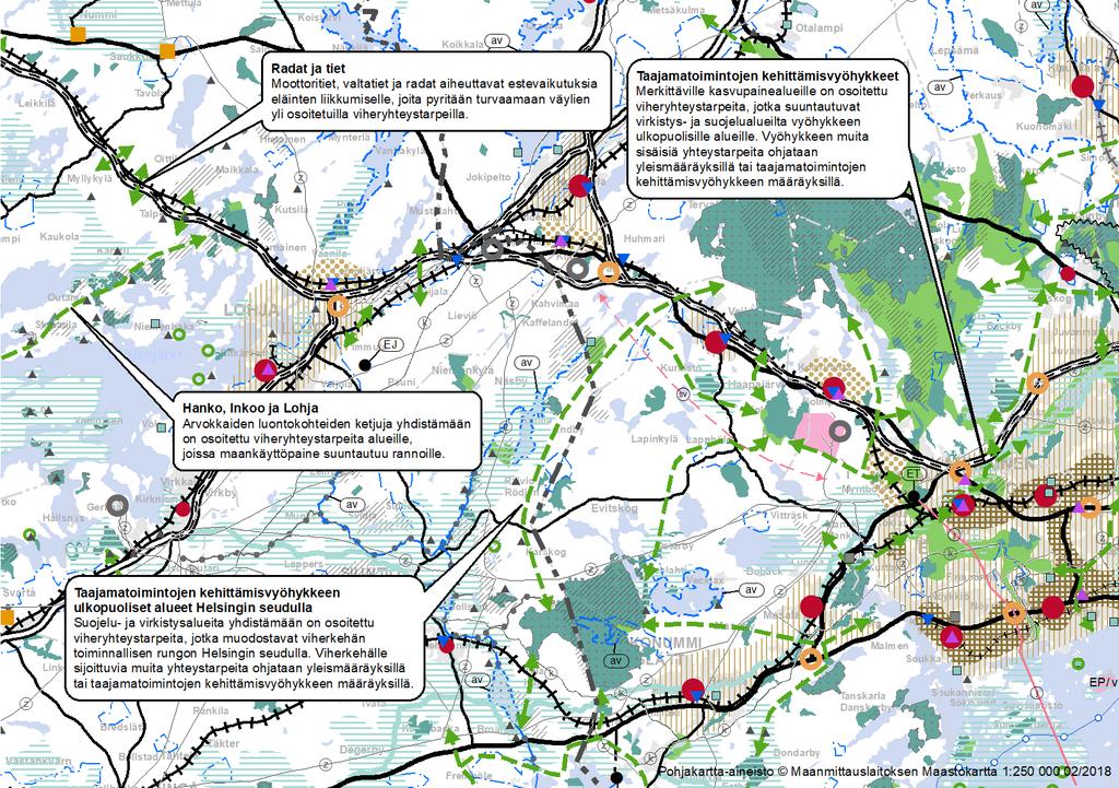 Maakuntakaavojen viheryhteyksillä on aina sekä virkistyksellinen että ekologinen tehtävä. Yhteyksien suhde muuhun maankäyttöön ja siten myös tarve yhteyksille on erilainen eri puolilla maakuntaa.