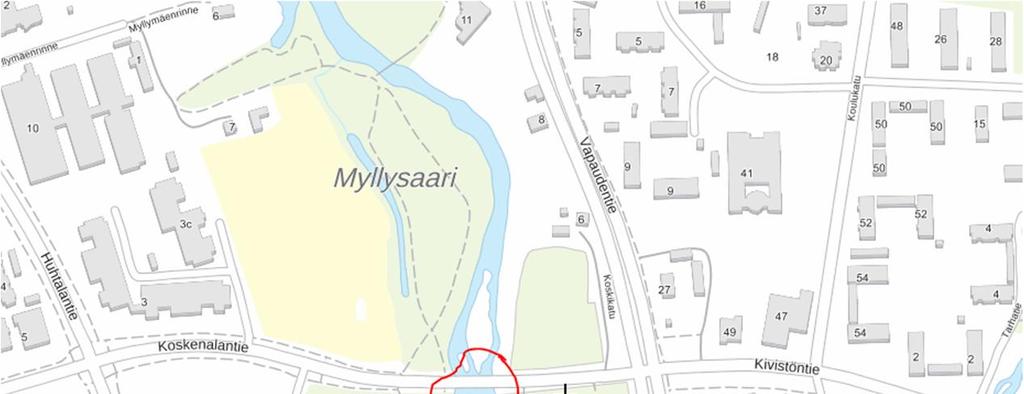 Vähäkyrö, Merikaarto 30.7. Kuva 21. Sahalammen talkookohde punaisella ympyröitynä.