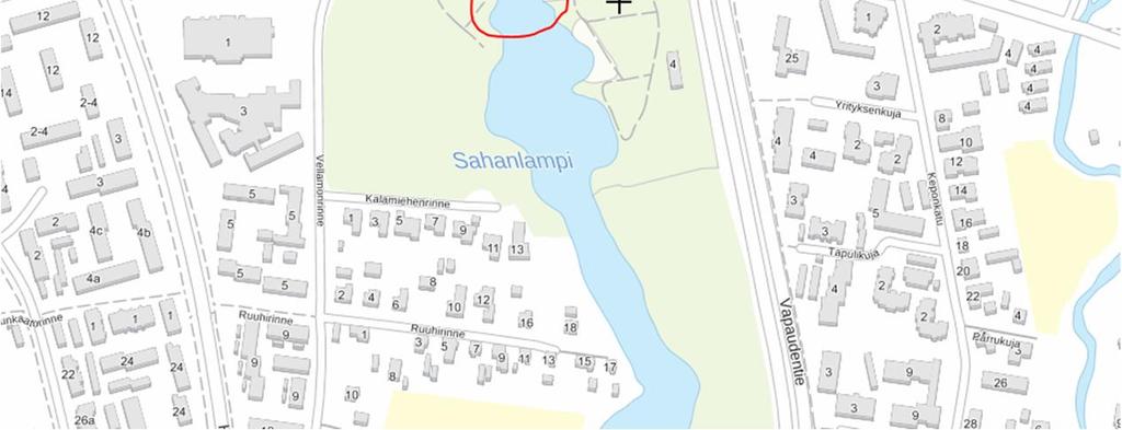 Alueena talkoopaikka on hyvin näkyvillä ja jättipalsamia on alueella paljon.