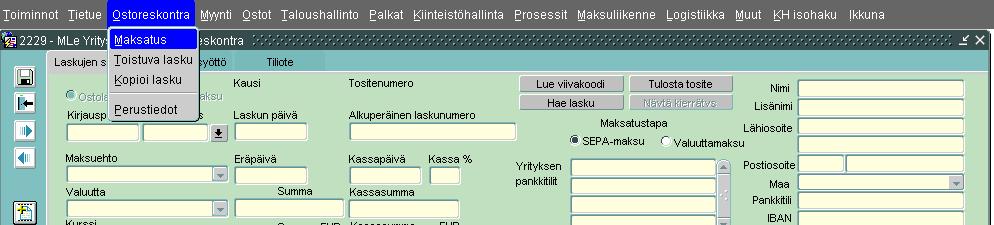 25(36) 5.6 Maksatus HUOMIOI: Maksatus on nyt mahdollista tehdä myös Visma Fivaldin Web-puolelta Ostolaskujen käsittelystä.