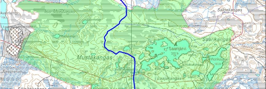 Alueen länsipuolisko kuuluu Oulujoen vesistöön Kalliojärven valuma-alueelle. Alueella on vesiä yhteensä n. 100 ha; näistä n.
