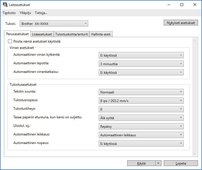 Koti > Tulostinasetukset > Tulostimen asetusten muuttaminen Tulostinasetustyökalun avulla (Windows) > Tulostinasetustyökalun laiteasetukset (Windows) Tulostinasetustyökalun laiteasetukset (Windows)