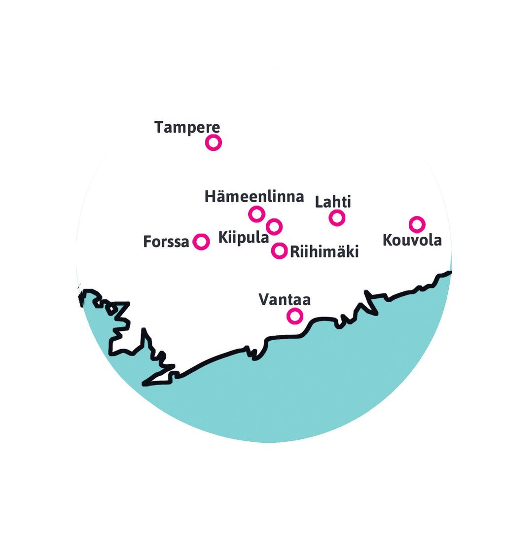 13100 Hämeenlinna Forssa Saksankatu 46 F, 31300 Forssa Kouvola Salpausselänkatu 26, 45100 Kouvola Lahti