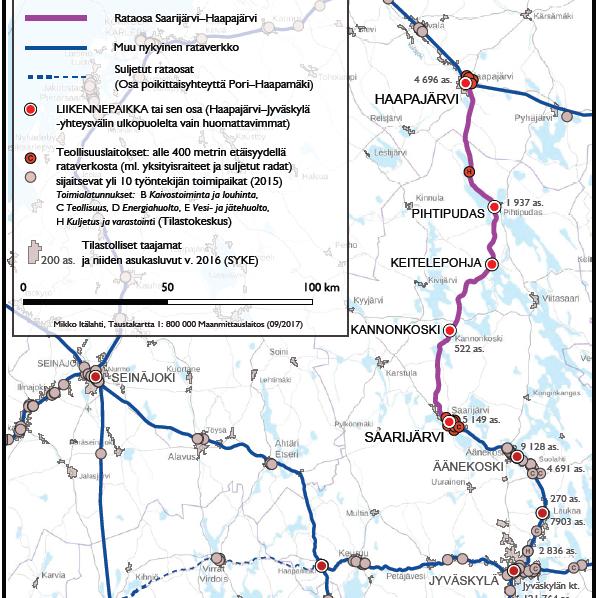 Yleiskartta sijainnista Rataosan RO2001 pituus: 164,1 rdkm Perusparannettu osa Äki-Srj 28,2