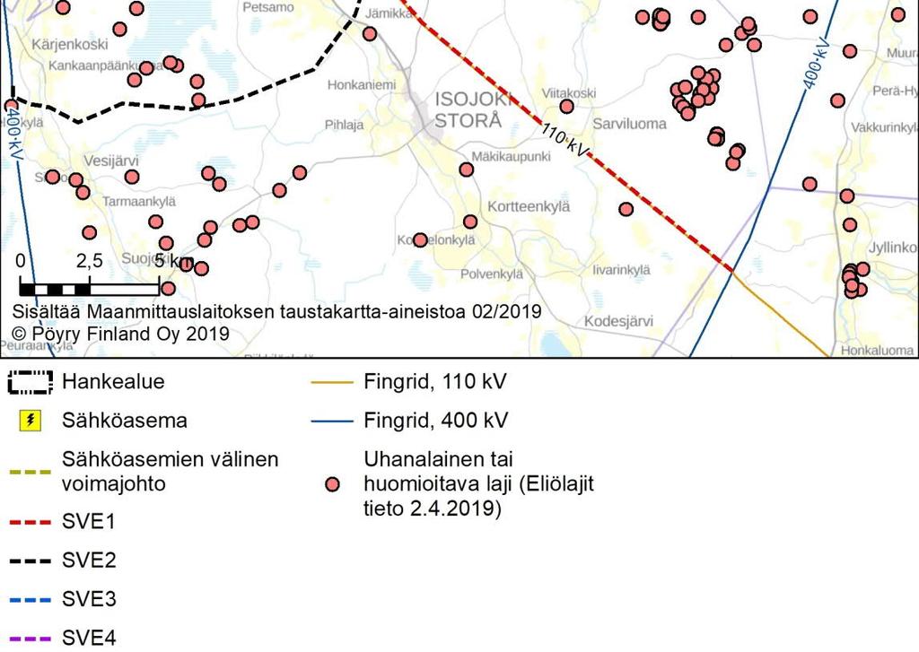 esiintymätiedot tuulivoimapuiston