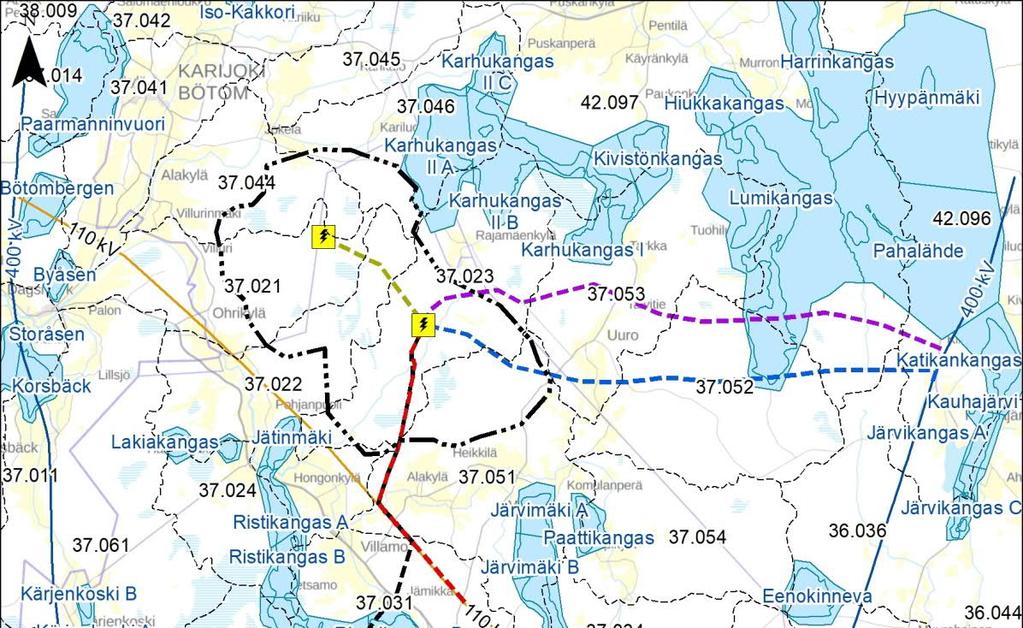 Kuva 7-17. Hankealueen sijainti 3. jakovaiheen valuma-alueella ja lähimmät pohjavesialueet. 7.5 Ilmasto Vallitseva tuulensuunta Rajamäenkylän alueella on etelä lounas.