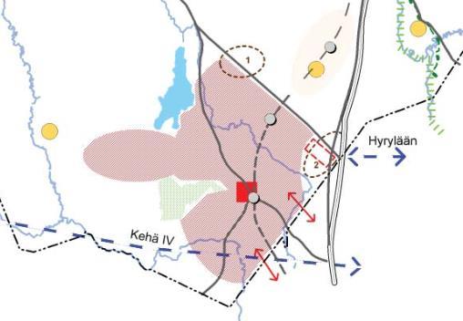 9/17 Kuva 6. Ote Nurmijärven maankäytön kehityskuvasta (22.5.2019). Punainen ympyrä osoittaa suunnittelualueen likimääräisen sijainnin. 3.2.4 Yleiskaava Suunnittelualueella on voimassa Klaukkalan oikeusvaikutteinen osayleiskaava (tullut voimaan 11.