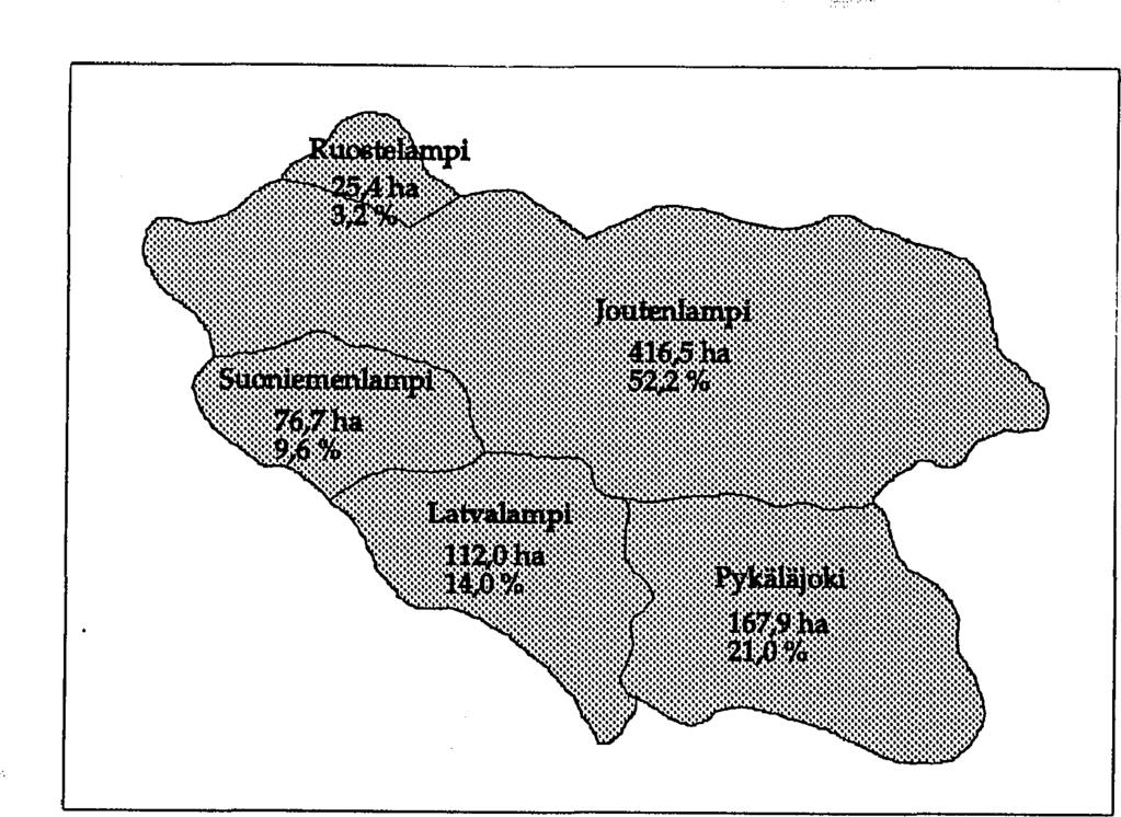 16 Suoniemensuon alueen valuma-aluejärjestelmän pinta-ala on 798,5 ha.