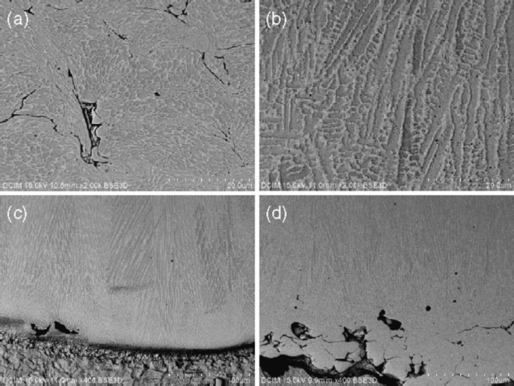 Fig. 13 SEM images of the as-sprayed and laser-remelted Inconel 625 coatings.