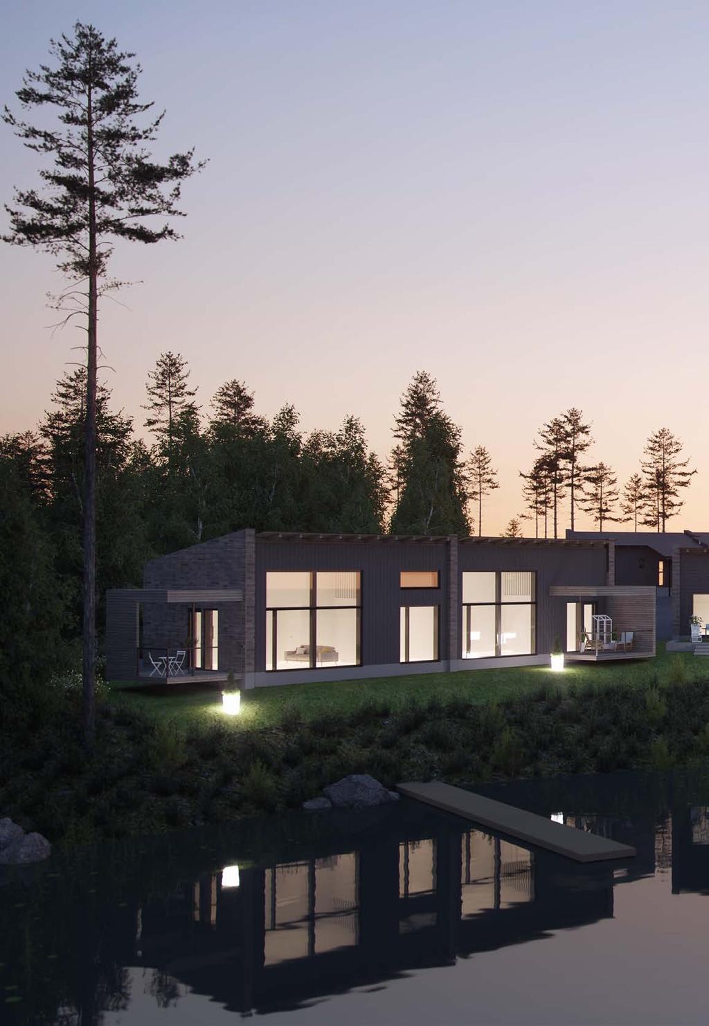 MODERNI OTI JÄRVI- MAIEMAA Villa Weden kodit ovat suunniteltu moderneilla pohjaratkaisuilla, ja korkea katto lisää asuntoon tilantuntua sekä valoisuutta.