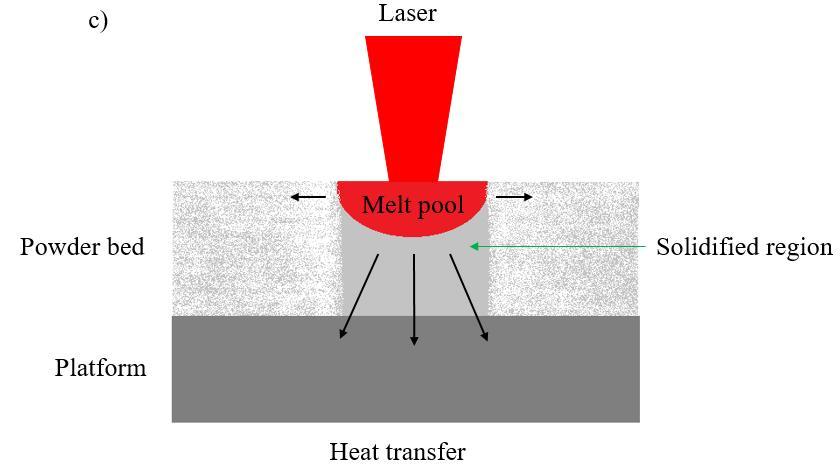 Reportedly, laser beam is transmitted perpendicularly to the powder bed.