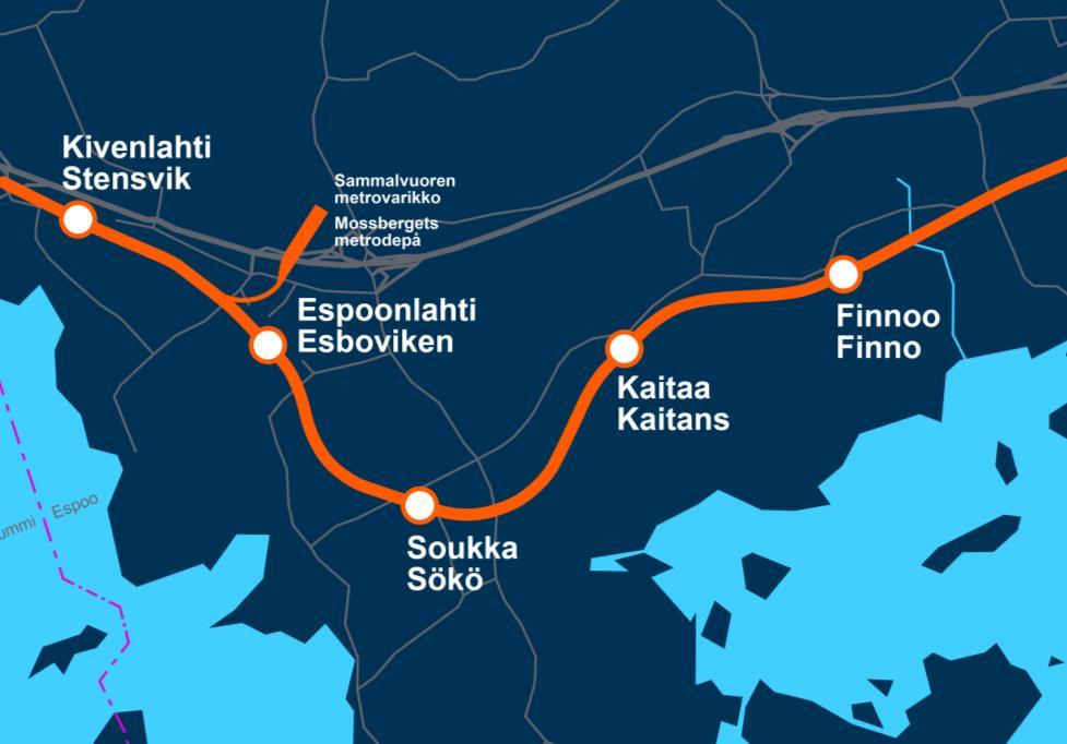 Työyhteenliittymä Sammalvuori: Kalliorakennus-Yhtiöt Oy, EM Pekkinen Oy, Terrawise Oy ja Aro-Systems Oy) Kivenlahti: Skanska Infra Oy TYL Finnoo: GRK Infra Oy ja Aki