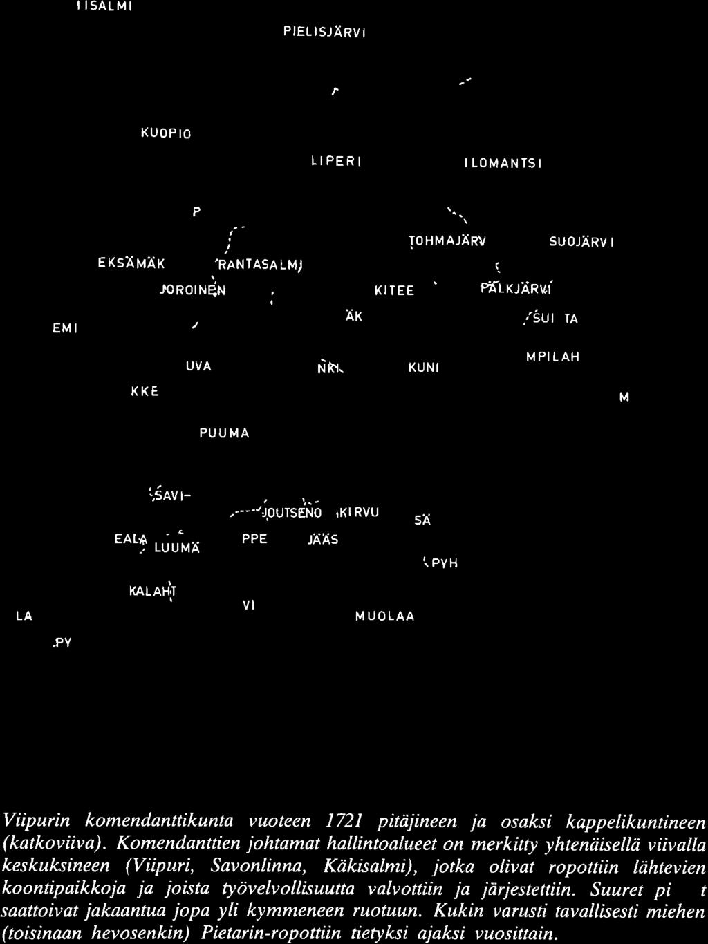 --.-'.- -.. ' P/ELISJÄRVI KUOPIO '.-.. -... _.,...,_...... _ \ '.. /, LEPPÄVIRTA,' \ I.-,.,. ' ' /,_ / P IEKSÄMÄKJ,' ',._; 'RANTASALMj io,roi N~N -.: _., LI PER 1 ILDMANTSI, '! \,..,r.tohmajä 0 R\,11 I - ; ' ;- -----.