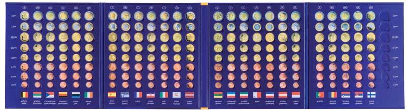 112 Eurokolikoiden tarvikkeet PRESSO Euro Coin Collection -kolikkokansio Värikäs kansio laadukkaasta väripainetusta ja