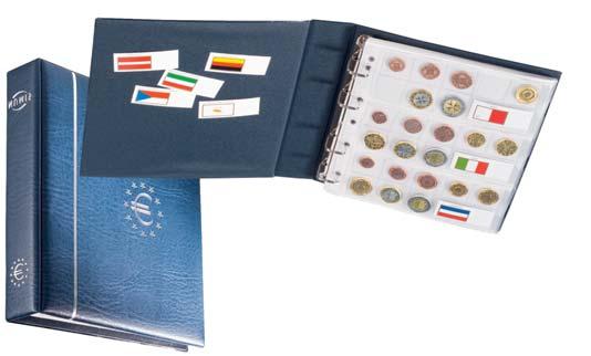 Siniset kannet 4-rengasmekanismillä, mukana seuraa 7 lehteä johon mahtuu yhteensä 21 -kolikkosarjaa sekä eri maiden liput