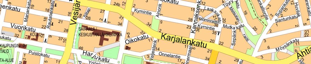 virkistyspalvelualueita sekä yleistä pysäköintialuetta.