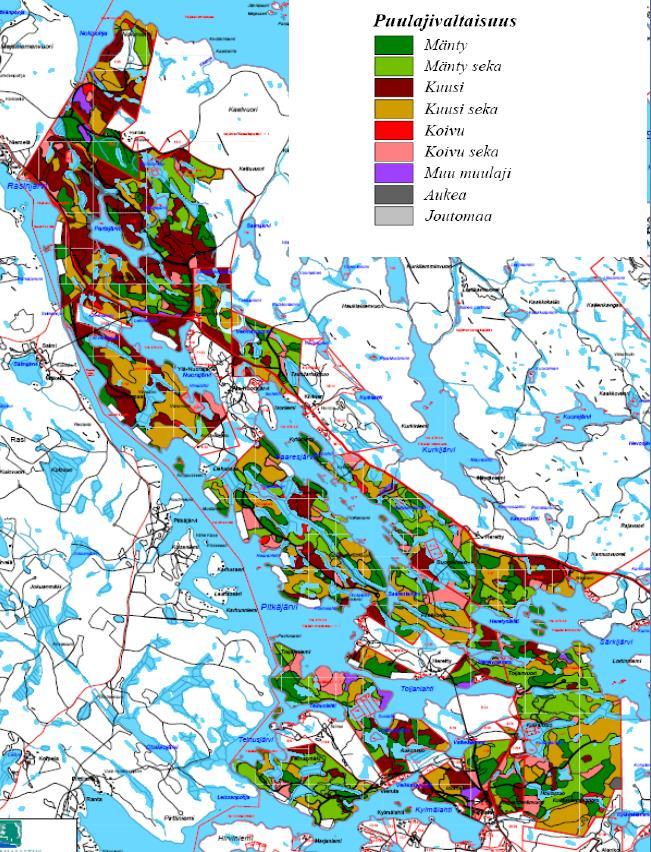 Häiriödynamiikkahankkeen tutkimusalueet ja