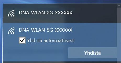 WiFi-yhteyden muodostaminen Windows 10 Windows 10 -tietokoneessa klikkaa WiFi-verkon kuuluvuuspalkkeja Windowsin