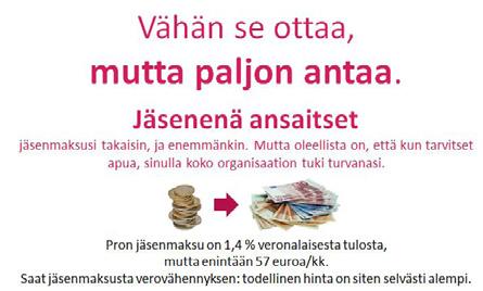 VINKKEJÄ JÄSENHANKINTAAN Alla esimerkkilaskelma Taina Prolaisen vuodesta ja esimerkkinä käytetyistä eduista.