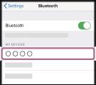 4 Valitse Bluetooth-asetus iphonessa. 1. 2. Valitse [Settings]. Kosketa [Bluetooth]. 3. Kosketa kytkintä Bluetooth-toiminnon ottamiseksi käyttöön. 5 Kosketa [].