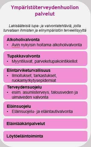 Ympäristöterveydenhuollon valmistelu Valmistelua tehty ns.