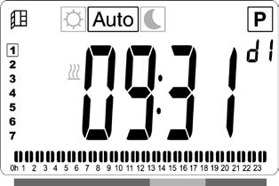 DE ALLGEMEINE INFORMATIONEN HEIZEN Wenn der Heizkörper heizt, wird, in Abschnitt 7 des LCD Displays, konstant angezeigt.
