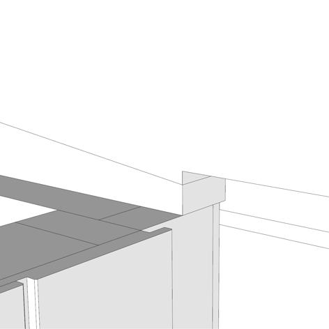 Kattotuolin pykälän on oltava samassa tasossa kehikon takareunan kanssa.