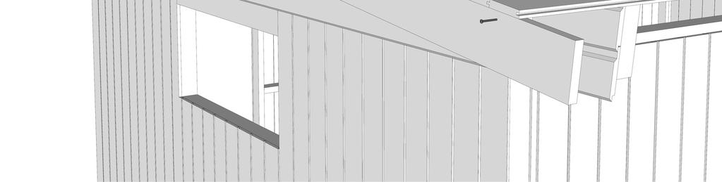 Käytä viimeistelyyn päätykolmion ja kattotuolien kanssa yhtä pitkää tukirimaa (34 x 34).