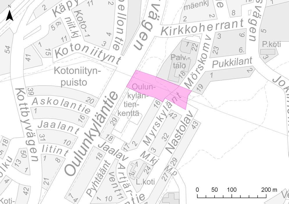 4.2.5 Myrskyläntien pysäköintialueen muuttaminen puistoksi Nykytila Myrskyläntien keskivaiheilla sijaitsevan Koskelanmetsän ulkoilureitin risteys on asemakaavan vastainen.