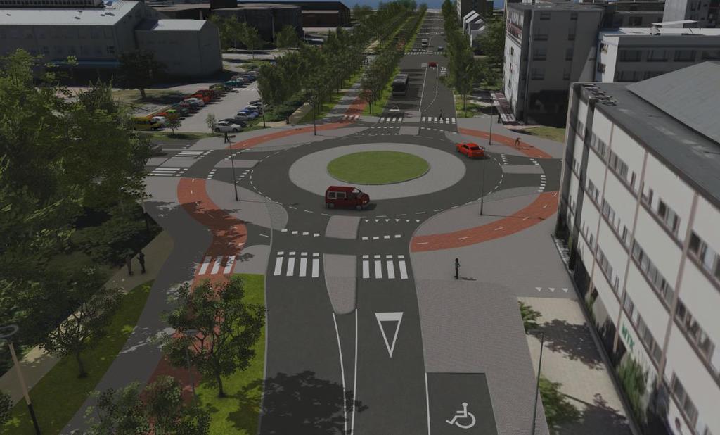 Koulukatu muuttuu kolmikaistaiseksi niin, että keskikaista on kääntyville ajoneuvoille. Siltakadulle on osoitettu pysäköintitilaa linja-autoille ja kaksi pysäköintipaikkaa vammaisille autoilijoille.