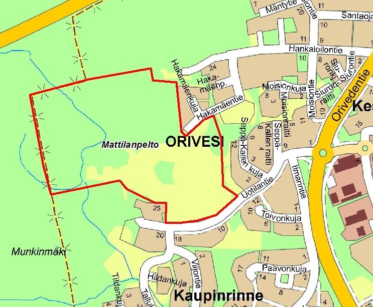 2. Mattilanpelto Kaupungin omistamaa pelto- ja metsäaluetta on tarkoitus kaavoittaa pientalorakentamiselle.