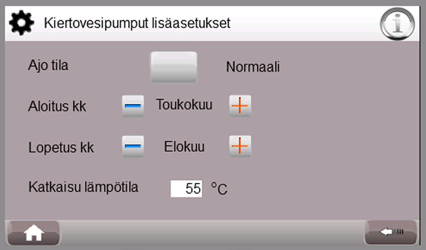 Lämmönjakopiiri 2:n lämmitysveden menoveden maksimiarvo. Lämmönjakopiiri 2:n lämmitysveden menoveden minimimiarvo. Lämmönjakopiiri 3:n lämmitysveden menoveden maksimiarvo.