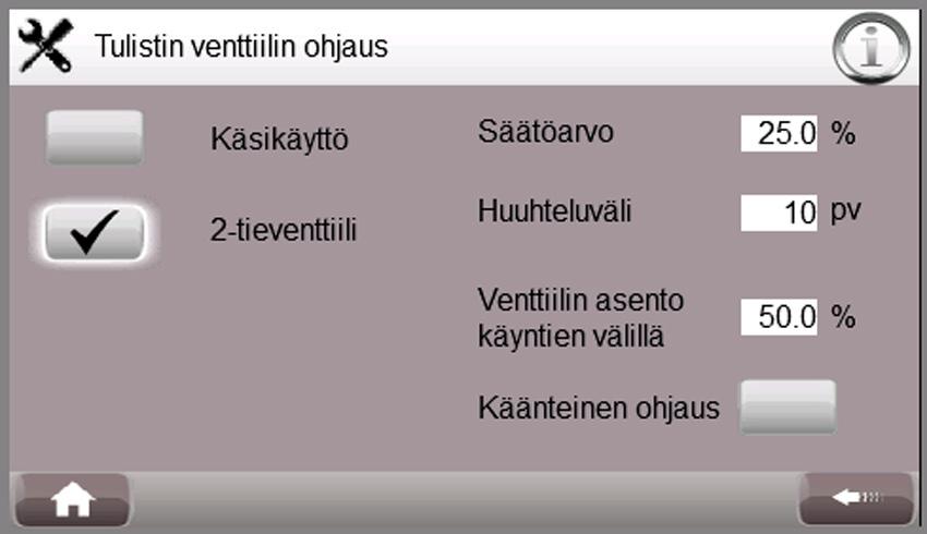 Tehdasasetuksena käytössä on digitaalinen ohjaus, jolloin digitaalilähdöt 13, 7, 8, 12 ohjaavat lisälämmönlähteitä.