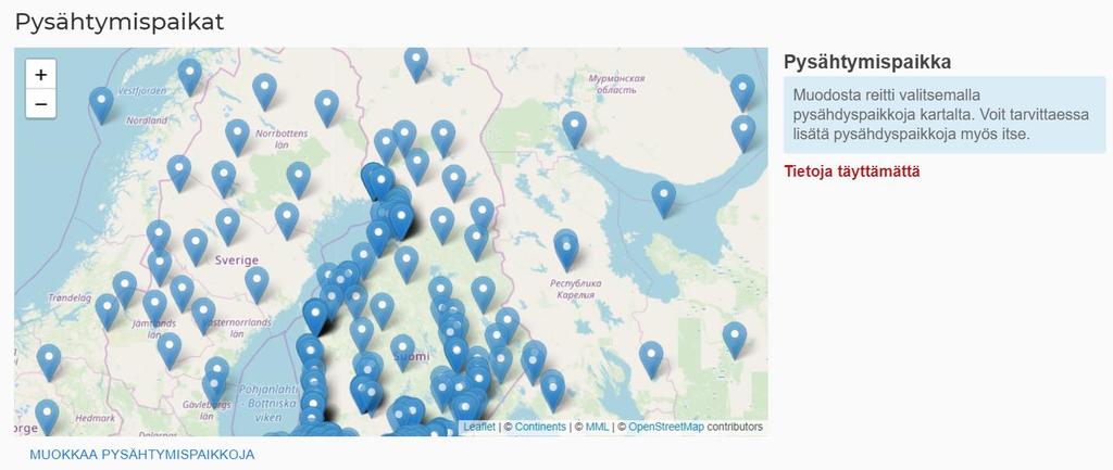 Ohje 5 (18) Mikäli haluat antaa reitille, lähtöpaikalle tai määränpäälle ruotsin- tai englanninkielisen nimen, klikkaa ensin SV tai EN tiedolle varatun kentän alareunassa.