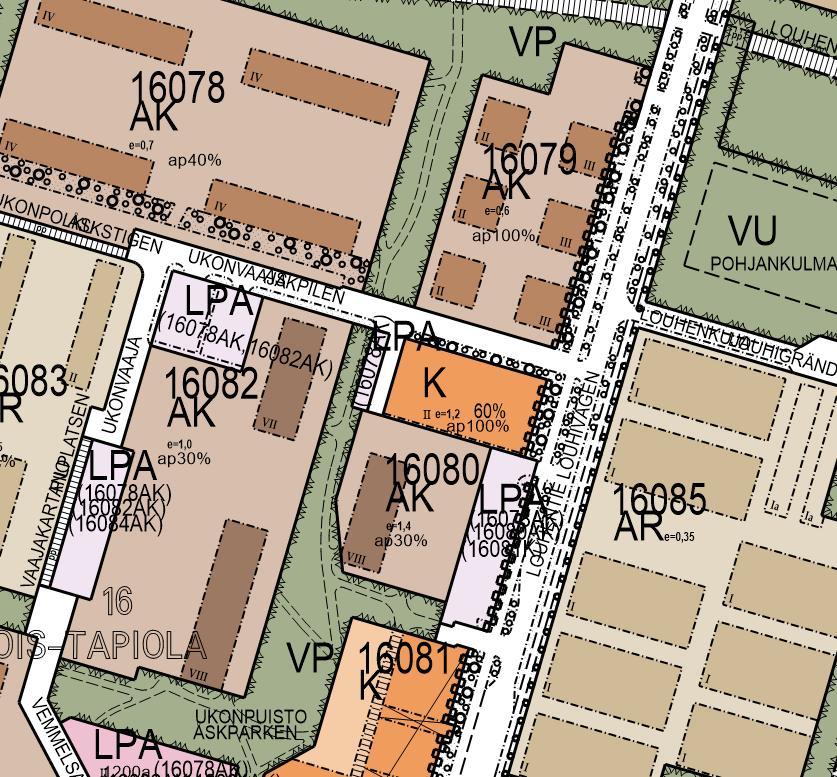 9 (19) Kuva: Ote ajantasa-asemakaavasta (11/2017) Espoo kaupunki. 2.1.5 Rakennusjärjestys Valtuusto hyväksyi Espoon kaupungin rakennusjärjestyksen 12.9.2011 ( 112). Rakennusjärjestys astui voimaan 1.