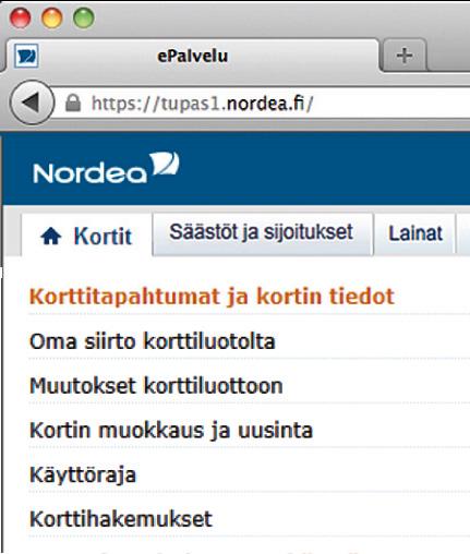 Näin otat käyttöösi Oma siirron ja/tai Tapahtumakyselyn: 2 1. 2. 3. 4.