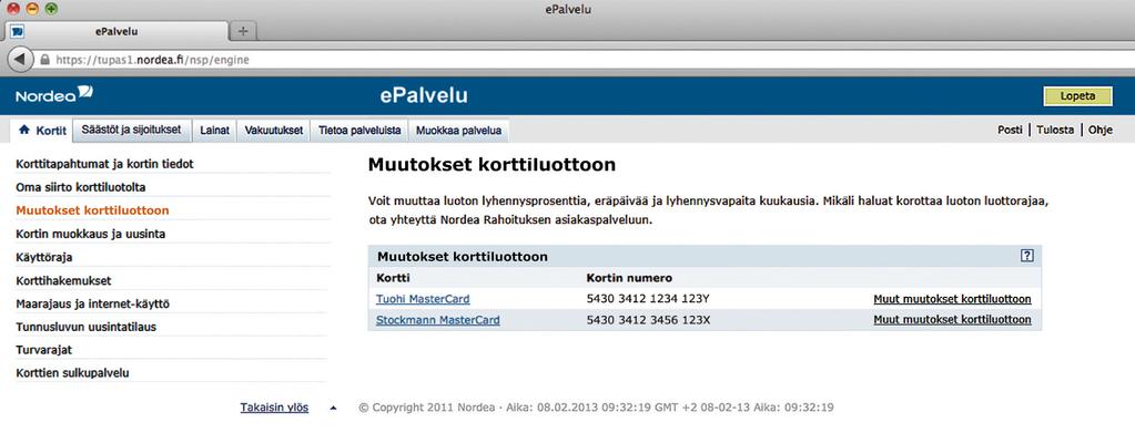 Eräpäiväksi voit valita minkä tahansa päivän kuukauden ensimmäisen ja viimeisen päivän väliltä. Eräpäivän muutos tulee voimaan seuraavasta laskutuksesta alkaen.