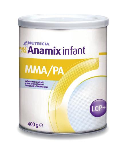 Metyylimalonihappo- ja propionihappovirtsaisuus (MMA/PA*-tauti) Homocystinuri Maple Syrup Urine (HCU) Disease (MSUD) MMA/PA Anamix Infant 0-1 -vuotiaille imeväisille Tilattavissa Nutricia Medical
