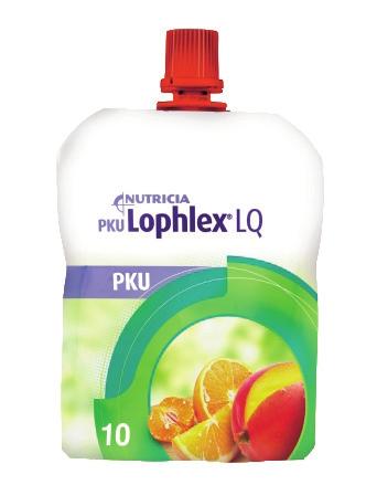 PKU-tauti (Fenyyliketonuria) PKU Lophlex LQ (10 ja 20) Yli 4-vuotiaille lapsille ja aikuisille TAMRON TILAUSNUMEROT: LQ 10 Berry 2146843, LQ 10 Tropical 2397826 Pakkauskoko: PKU Lophlex LQ 10: 60 x