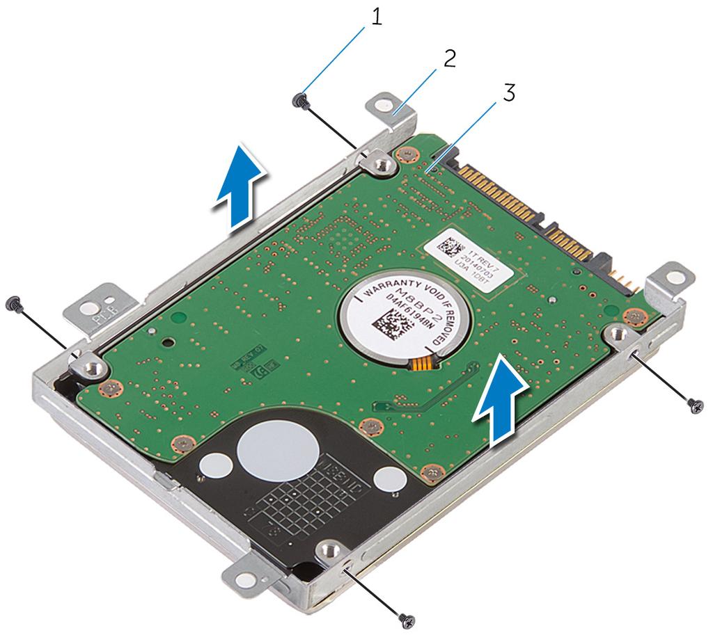 hard drive and lift the hard-drive bracket off the hard