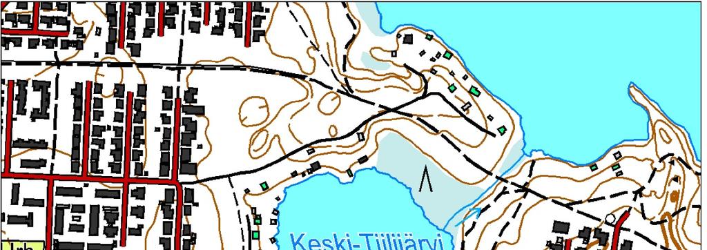 Kuva. Keski-Tiilijärvi ja sen näyteaseman sijainti. Keski-Tiilijärven edelliset näytteenotot ovat vuodelta 217 (Malin 217).