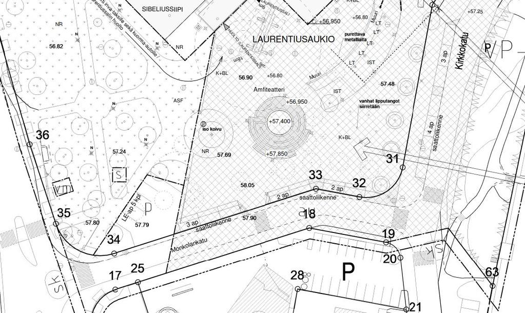 Pysäköintipaikkamäärä vähenee (25 ap 19 ap); halutaan luoda laadukasta ja kävely-ystävällistä ympäristöä