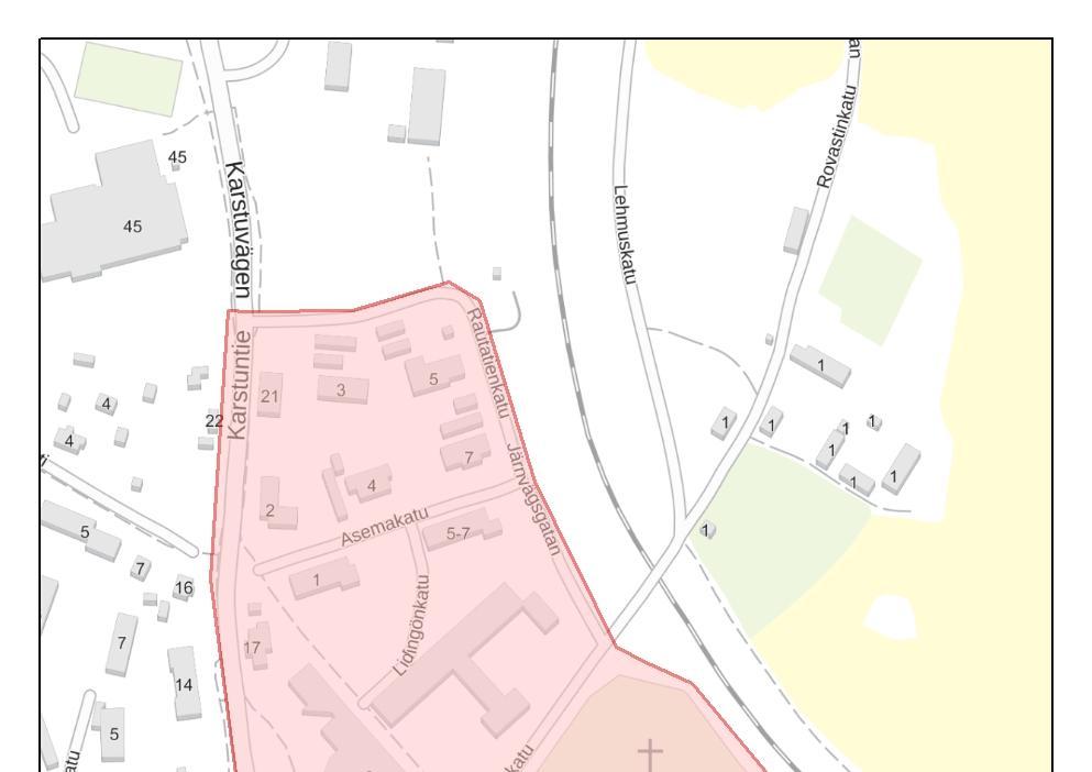 Liikenneselvityksen tarkastelualue 3 Nykyinen (k-m²) Tuleva tilanne (k-m²) Asuminen 11 900 16 400