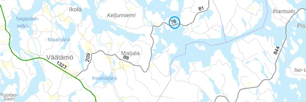 Maantien 15147 liikennemäärä vuonna 2018 oli keskimäärin 76 ajoneuvoa vuorokaudessa. Suunniteltu silta sijoittuu nykyisen lauttapaikan pohjoispuolelle.