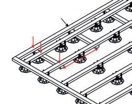 6 mm Alumiinikiskot tai kannatinpalkit on kiinnitettävä alustaan. UPM ProFi -aluslaudat on kiinnitettävä pulteilla tai ruuveilla betoniin 1 metrin välein.