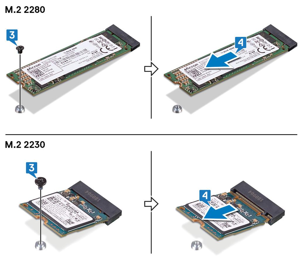 4. Nosta SSD-levy / Intel Optane viistosti irti SSD-levyn / Intel