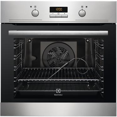 Kalusteuuni Electrolux q EOB400X teräs q EOB400W valkoinen Monitoimiuuni kiertoilmavastuksella Energialuokka A Uunin vastukset : Rengas+tuuletin, Ylä+ala,