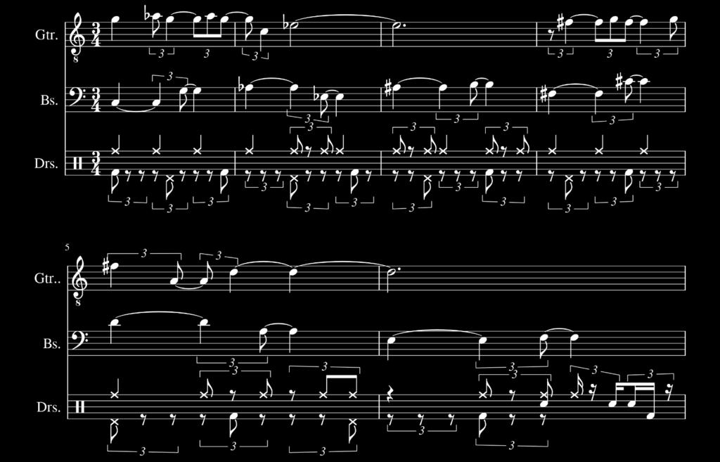 20 Kyseisen teeman kertauksella Hoening alkaa vahvasti vihjailemaan neljään menevää metriikkaa hihatilla (pedal) ja bassorummulla (nuottiesimerkki 18).