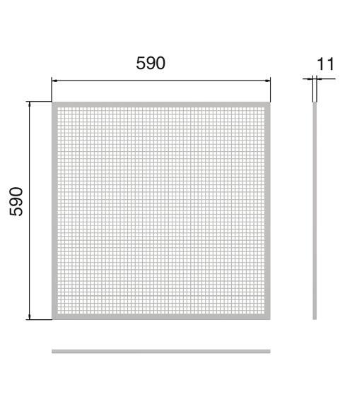 leveys 0 ja korkeus 0 Esimerkki: -H / 0-0 Selitys: -H-poistoilmasäleikkö T-profiilin kattojärjestelmälle, 600 x 600.