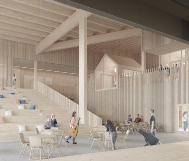 Uusi koulurakennus on valmistuessaan Suomen ensimmäinen kaikki esi- ja perusopetuksen vuosiluokka-asteet ja lukion kattava avoimen oppimisympäristön koulu ja